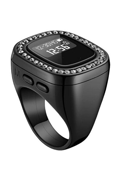 Mi7a Elektronik Tesbih Yüzük 20 Mm Zirkon Taş Detaylı Zikirmatik