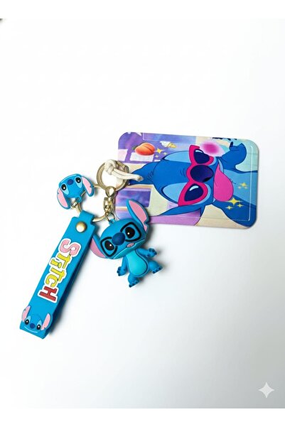 fafa home سلسلة مفاتيح 'ستيتش' مع حامل بطاقات العمل المستوردة 'جلاسي ستitch'