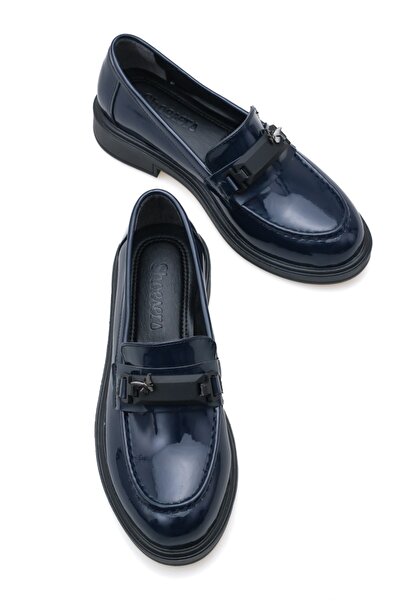 Shoesers Mocasini de damă cu design elegant, cu talpă groasă, cu cataramă flu...