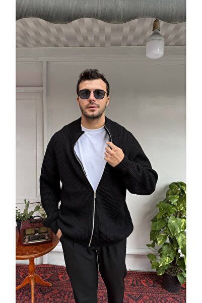 Casualmen32 Örgü Fermuarlı Hırka