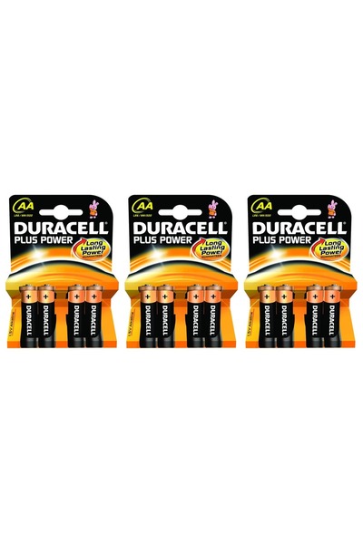 Duracell AA Alkaline Batteries 1.5V Long Lasting Power Bundle - 3 Packs of 4 ...