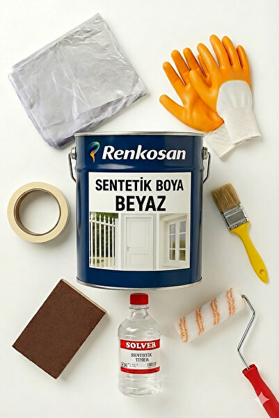 Renkosan Sentetik Yağlı Boya Seti – Beyaz | Metal, Demir, Ahşap Yüzeyler İçin