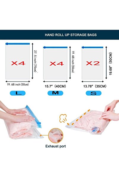 Choice مجموعة من 10 أكياس تخزين قابلة للطي موفرة للمساحة، مثالية للأمتعة والم...