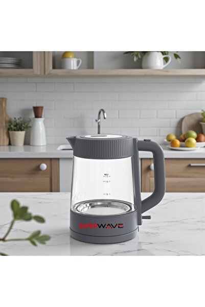 Super Wave Ben Shihon 1.7L Glass Electric Kettle, 220W, 2-Year Warranty