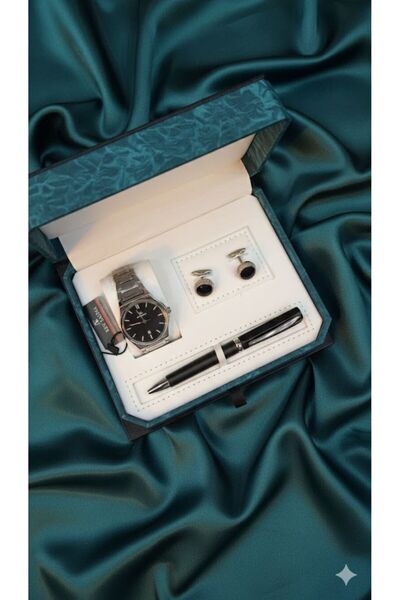 Boutique Luxury Men's Silver Gift Accessory Set