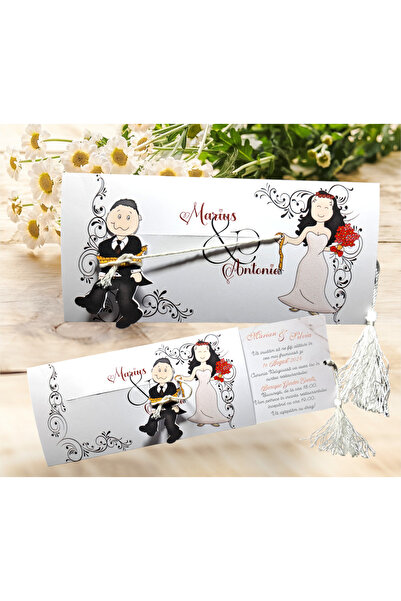 Aela.alc Funny bride and groom wedding invitation set of 20 pieces