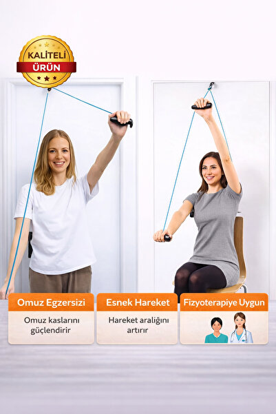 TeknoEser Kapı Tipi Omuz Egzersiz Makarası – Fizyoterapiye Uygun Omuz Hareket...