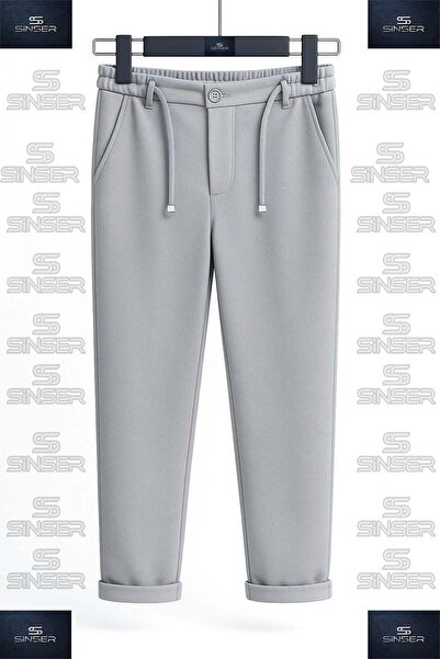 SS SİNSER Pantaloni pentru fete cu talie elastică din lycra și tiv pliat2