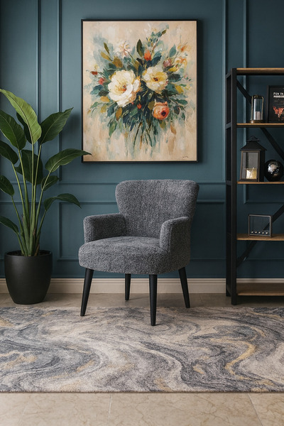 kayserhome Welsoft Yumuşak Kumaş Modern Berjer Tekli Koltuk | Demonte | Ahşap...