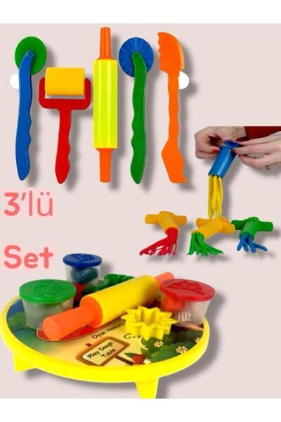 SAZE SOFRALI OYUN HAMURU +ENJEKTÖR+KESME KALIPLARI İLE BİRLİKTE 3 LÜ OYUN HAM...