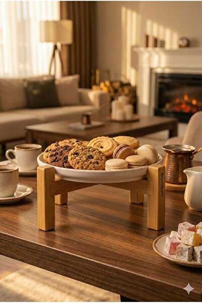 Bambum Alpina Bamboo Footed Presentation Serving Plate 17 cm