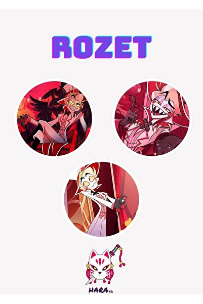 Hara Company Hazbin Hotel Animesi Lucifer Anime Rozet Seti 3’lü