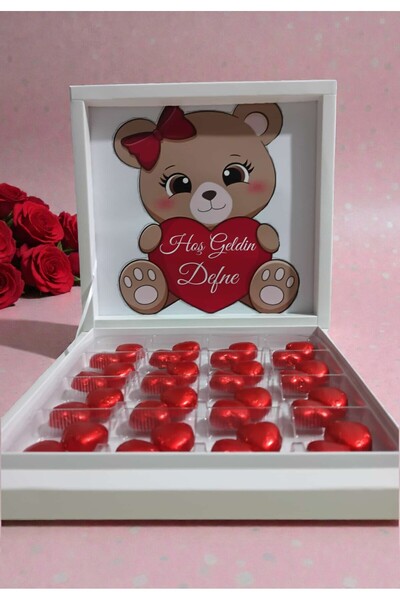 afyoresel 32 Adet Kalpli Hoşgeldin Bebek Çikolatası