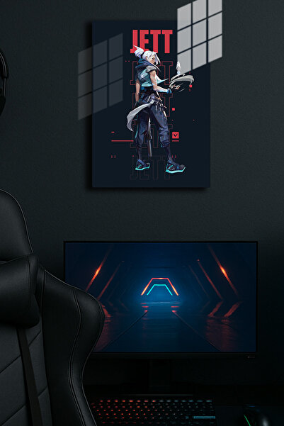 EABASKI Poster metalic "Valorant Jett" cu imprimeu, Tablou cadou pentru jocur...