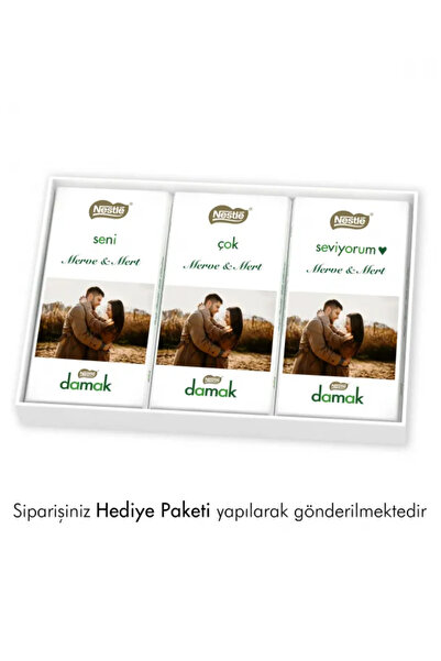Nestle Sevgililer Gününe Özel Fotoğraflı Damak Çikolata Paketi