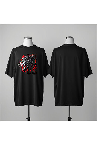 Vordevia Printed Crew Neck Wide Fit Unisex Tshirt