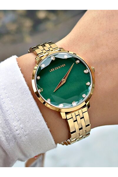 Lee Cooper Special Design Steel Band Gold-Green Color Women Wrist Watch Lc080...