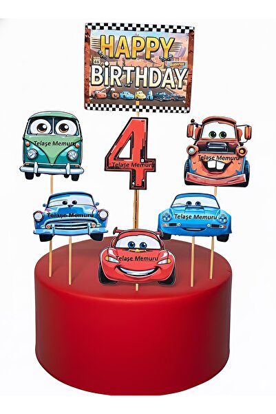 telaşe memuru Cars cake topper - cars birthday decoration - 4 years old cars ...