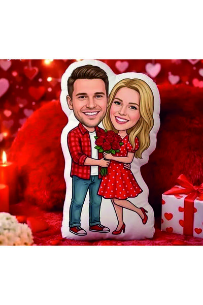 pandart Sevgililer Gününe Özel Minik Sevgilim Fotoğraflı Şekilli Yastık