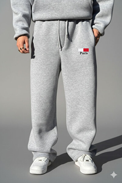 NİCE Paris 3 Thread Thick Winter Baggy Sweatpants |   Oversized Relaxed Fit R...