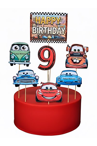 telaşe memuru Cars cake topper - cars birthday decoration - 9th birthday cars...