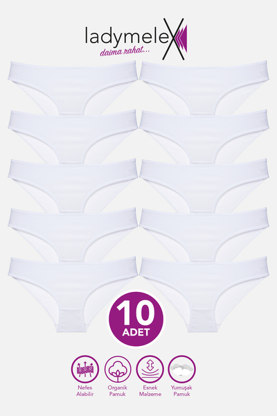 LadyMelex Chiloți pentru fete, culoare albă, chiloți pentru fete, țesătură mo...