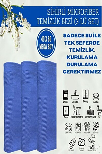 Zengin Çarşım (3 bucăți) 40 - 60 cm cârpă magică de curățare din microfibră, ...
