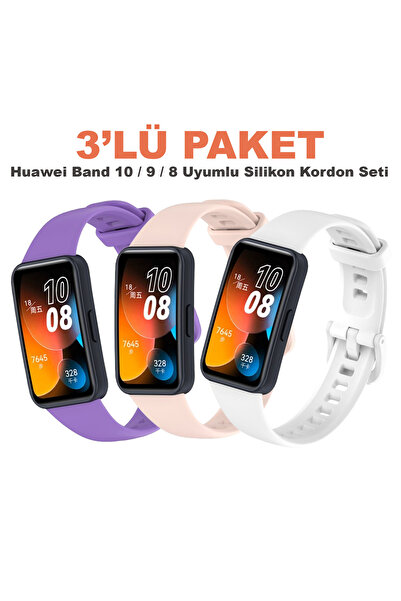 Dexmon Huawei Band 10 / 9 / 8 Compatible 3-Pack Silicone Cord Set with Buckle...