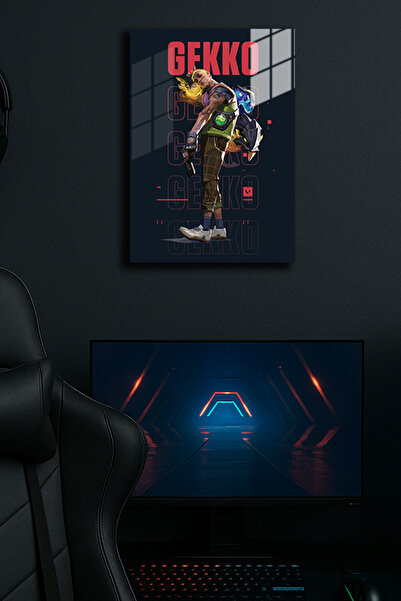EABASKI  "Valorant GEKKO " με τύπωμα Μεταλλική Αφίσα, Δώρο Παιχνιδιού/Τέχνης ...
