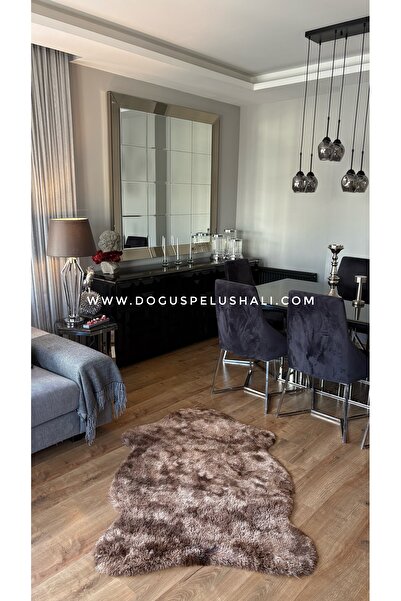 Doğuş Peluş Halı Batik Tavşan Kahverengi Yumuşak Dokulu Peluş Halı Tek Kafa Post