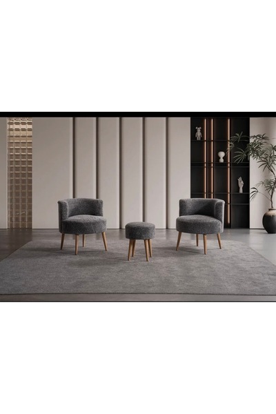 Ars Çay Seti Ikili Koltuk Berjer Ve Puf Takımı 3 Lü Takım