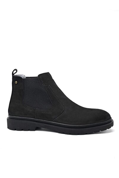 KİNDEP Debor Genuine Leather Poly Light Sole Casual Men's Chelsea Boots Black