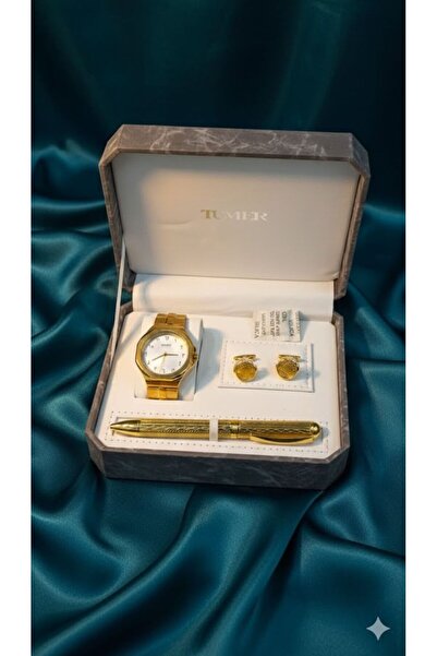 Boutique Men's gold accessory set (3 pieces)