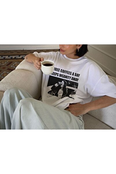 RF Studio Gilmore Girls Lorelai Coffee Kahve Baskılı %100 Pamuk Unisex Oversi...