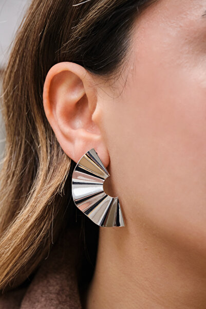 ByFlorya Jewelry Vip Geometric Zigzag Earrings Metal Plate Earrings with Stee...