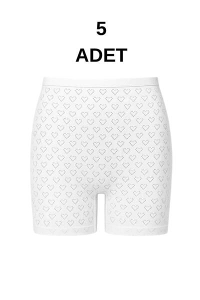 Roft & Pink 5-Pack Women's 100% Cotton High Waist Colorful Heart Shorts Panties