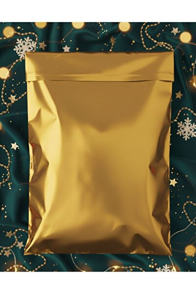 e Erta 10 Adet 25x35 Lüks Gold Kendinden Bantlı Hediye Poşeti