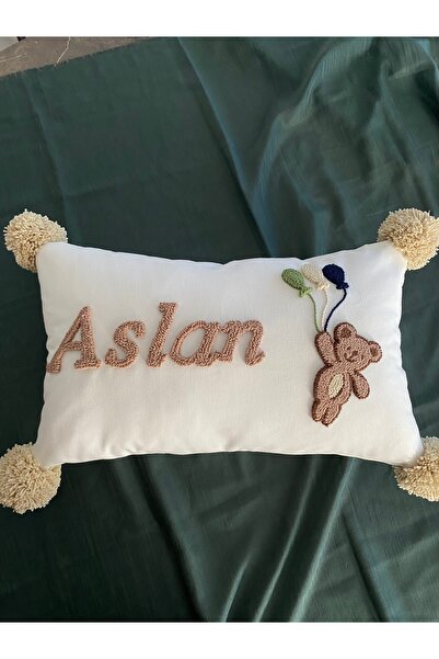 Glow Bebek Takı Yastığı,Punch Nakışlı (30x50-Sadece Kılıf) İsme Özel Kırlent,...