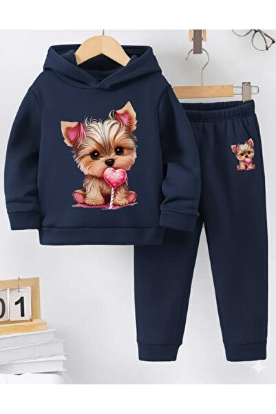 Nice Clothes Παιδικό Σετ Φόρμας με Κουκούλα UNISEX DOG HEART PRINT