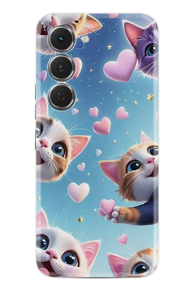 TECNO Spark 40 Pro (KM6) Kılıf Boutique Baskılı Resimli Kalp ve Kedi Pcode -035