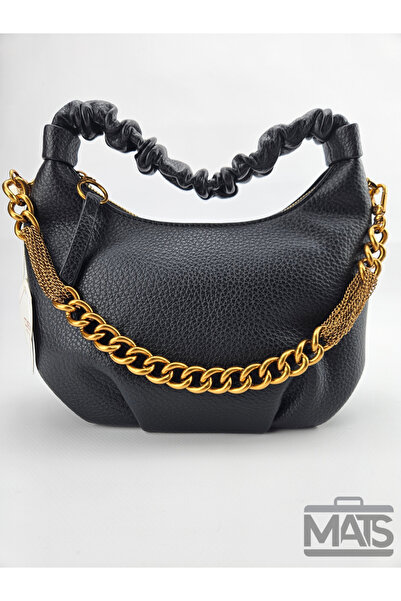 DSN Black Copper Chain Strap Hand and Shoulder Bag
