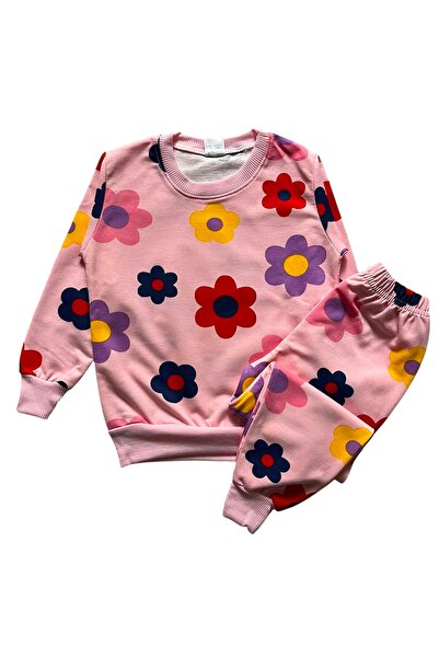 Pajama Shop Girls' Cotton Fabric Pink Color Floral Pattern Long Sleeve Transi...