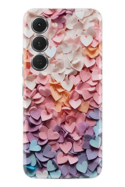 TECNO Spark 40 Pro (KM6) Kılıf Boutique Baskılı Resimli Renkli Kalpler Pcode ...