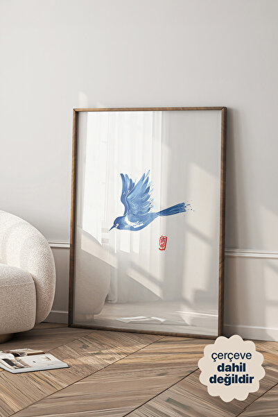 Persona Istanbul Mavi Kuş ve Zen Estetiği - Geleneksel Uzak Doğu Sanatı Poste...