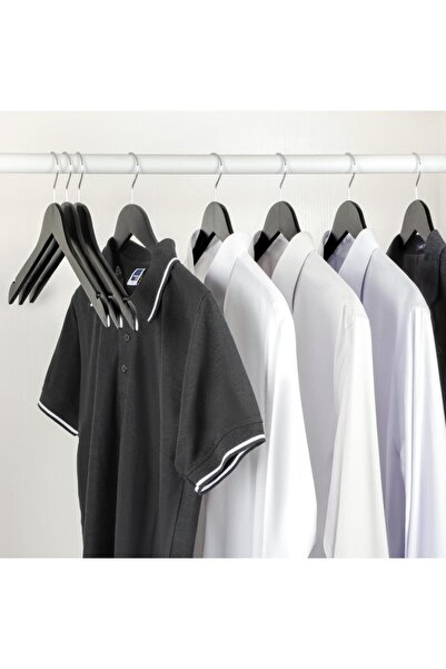808 Studio 30 Pieces Black Wooden Hanger Clothes Hanger 1St Quality Silver Hook