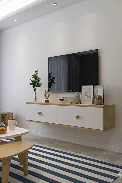 YUMEDİ DESİGN TDA1202DB -MİKO DUVARA MONTAJ TV STAND 120CM SAFİRMEŞE-BEYAZ