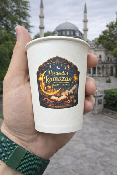 somcup som Cup 7 Oz (50x10 500 ADET) Ramazan Özel Baskılı Logolu 1. Kalite Ka...