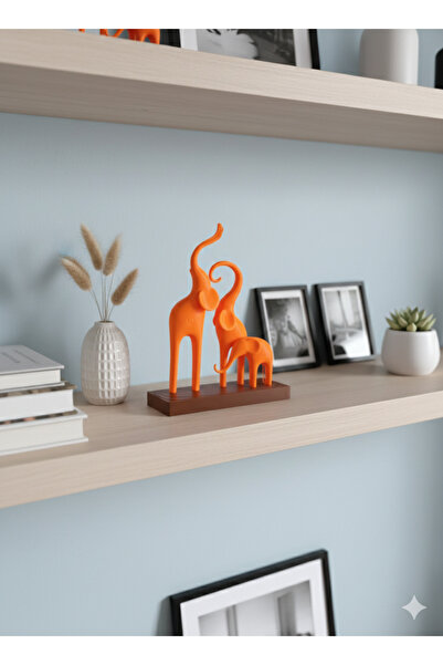 Pembe Karavan Dekoratif Fil Ailesi