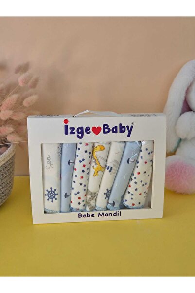 İzge Baby 7 قطع مناديل مبللة للفم للأطفال مصنوعة من القطن، 7 قطع في علبة، منق...