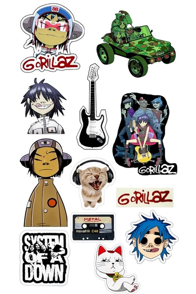 Limitless Design Music & Cartoon Character Sticker Set 22X30 cm
